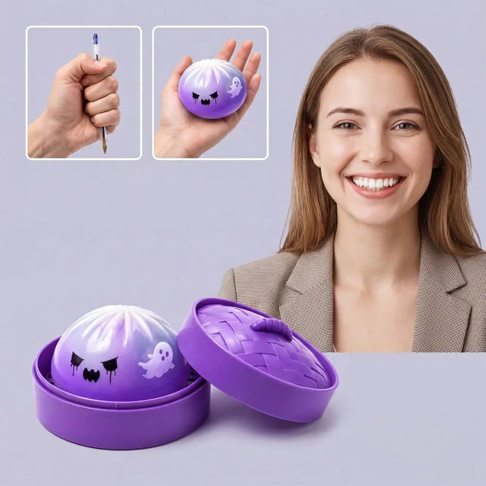 Halloween Dumpling Stress Toy Glitter Halloween Dumpling Pressure Dumpling Squishie Stress Relief Fidget Toy for Adults Gift