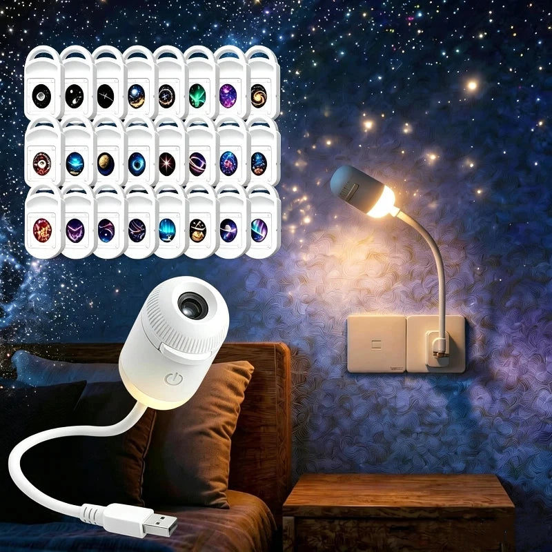 Christmas atmosphere decoration HD 4K Galaxy Star Projector Night Light 360° Rotatable USB Powered Starry Sky Projection Lamp