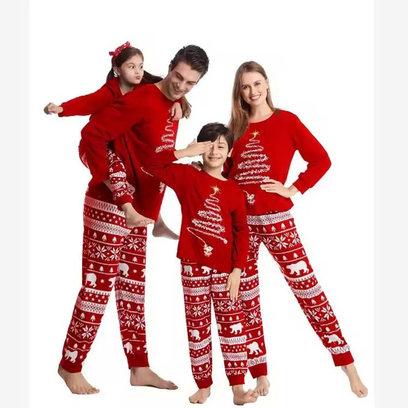2025 New Family Christmas Pajamas Mom Dad Kids Matching Clothing Set Baby Romper Pjs Soft Loose 2 Pieces Suit Homewear Xmas Look