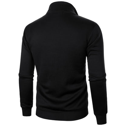 Men's casual sports zipper stand up collar jacket, men's solid color top