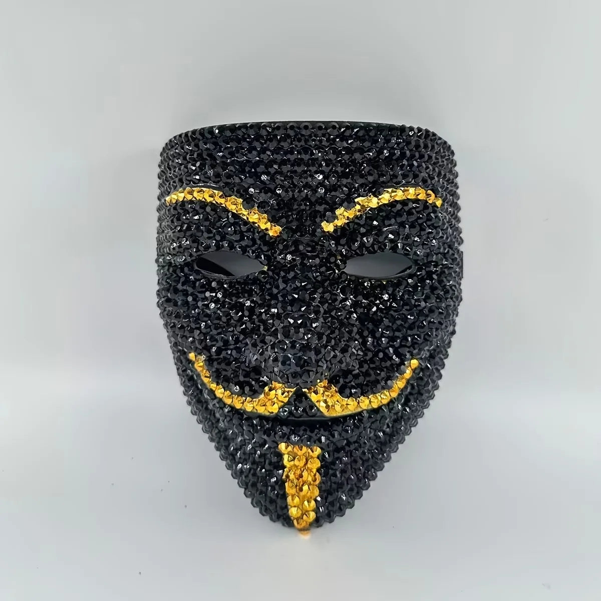 New DIY Handmade Rhinestone Party Mask, Masquerade Carnival Face Mask, Stage Performance Prop, Suitable for Men and Women
