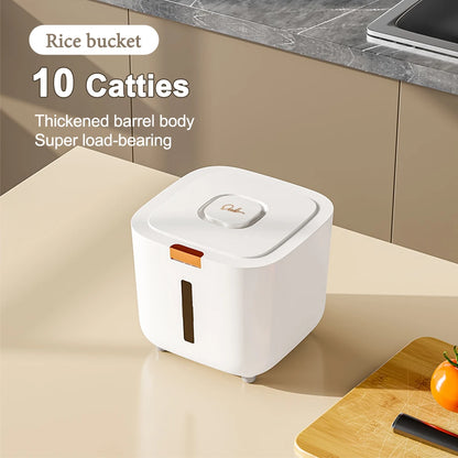 5/10kg Airtight Rice Storage Container with Measuring Cup – Moisture & Insect Proof Grain Dispenser