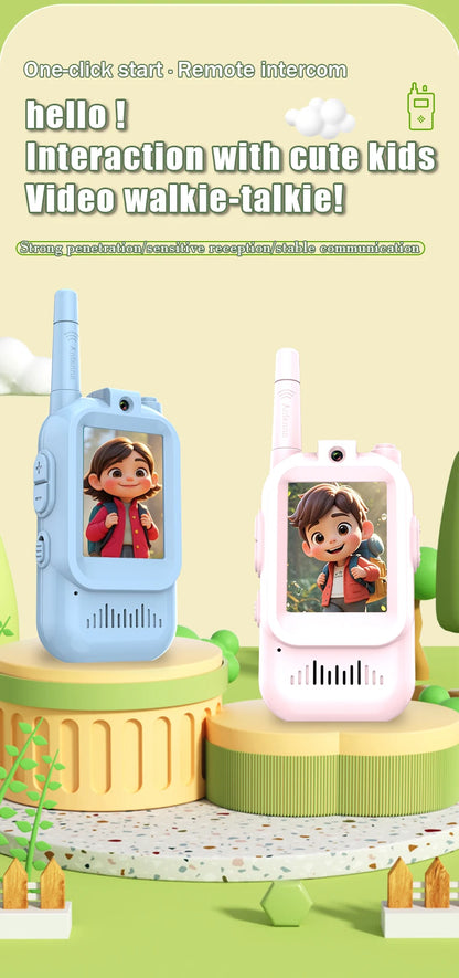 AIRITON Children's Video Walkie Talkies 2 Pack Rechargeable 2-inch High-definition Screen Voice Changer For Kids Gift Boys Girls