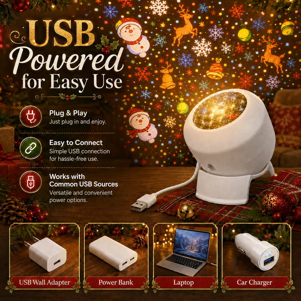 360° Rotating Starry Ocean Projection Night Light Dynamic Projector Decorative Lamp Ocean-Themed Projection Light Festival Gift