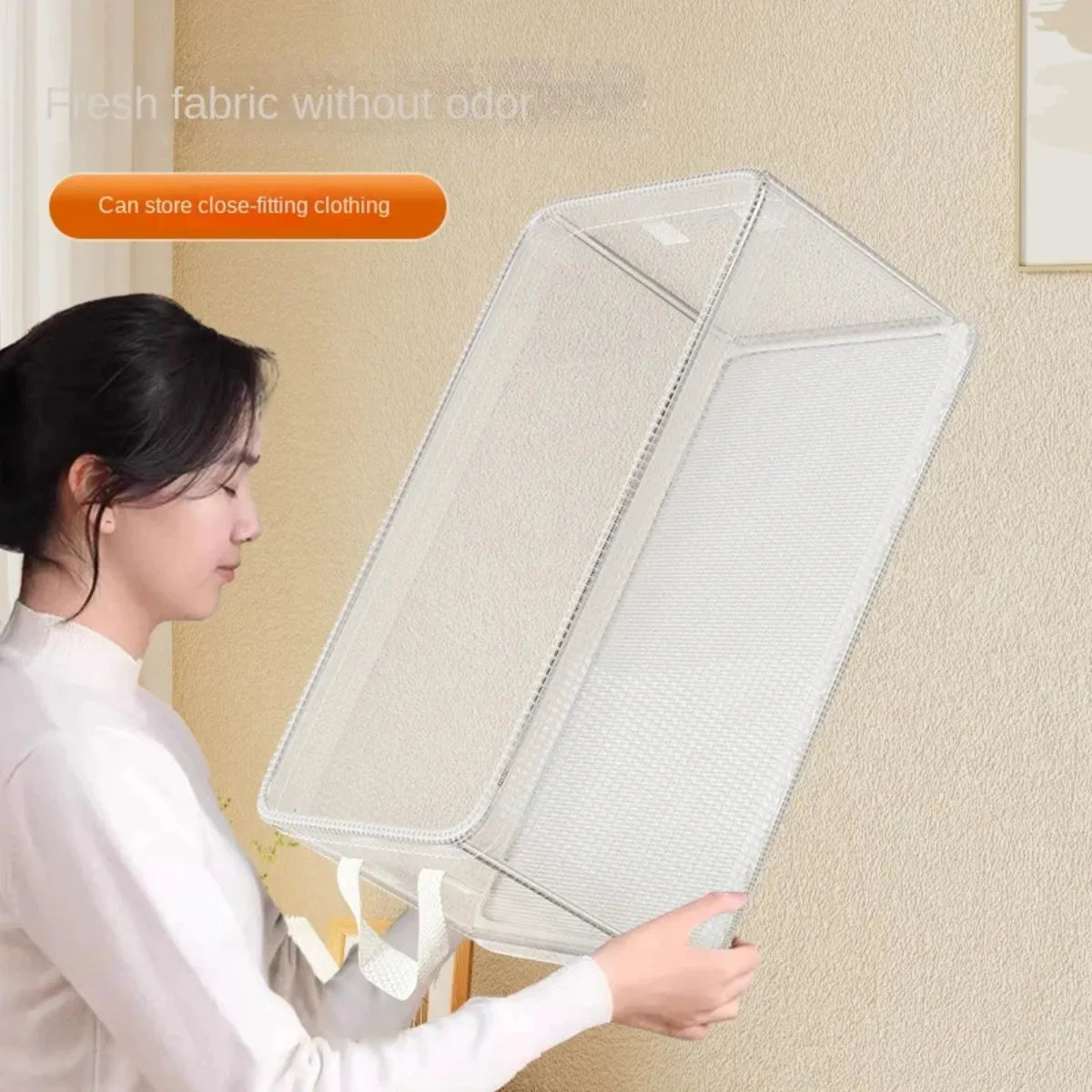1 Pc Solid Steel Frame Transparent PVC Storage Box Waterproof Underwear Basket Suitable for Home Dormitory Daily Use