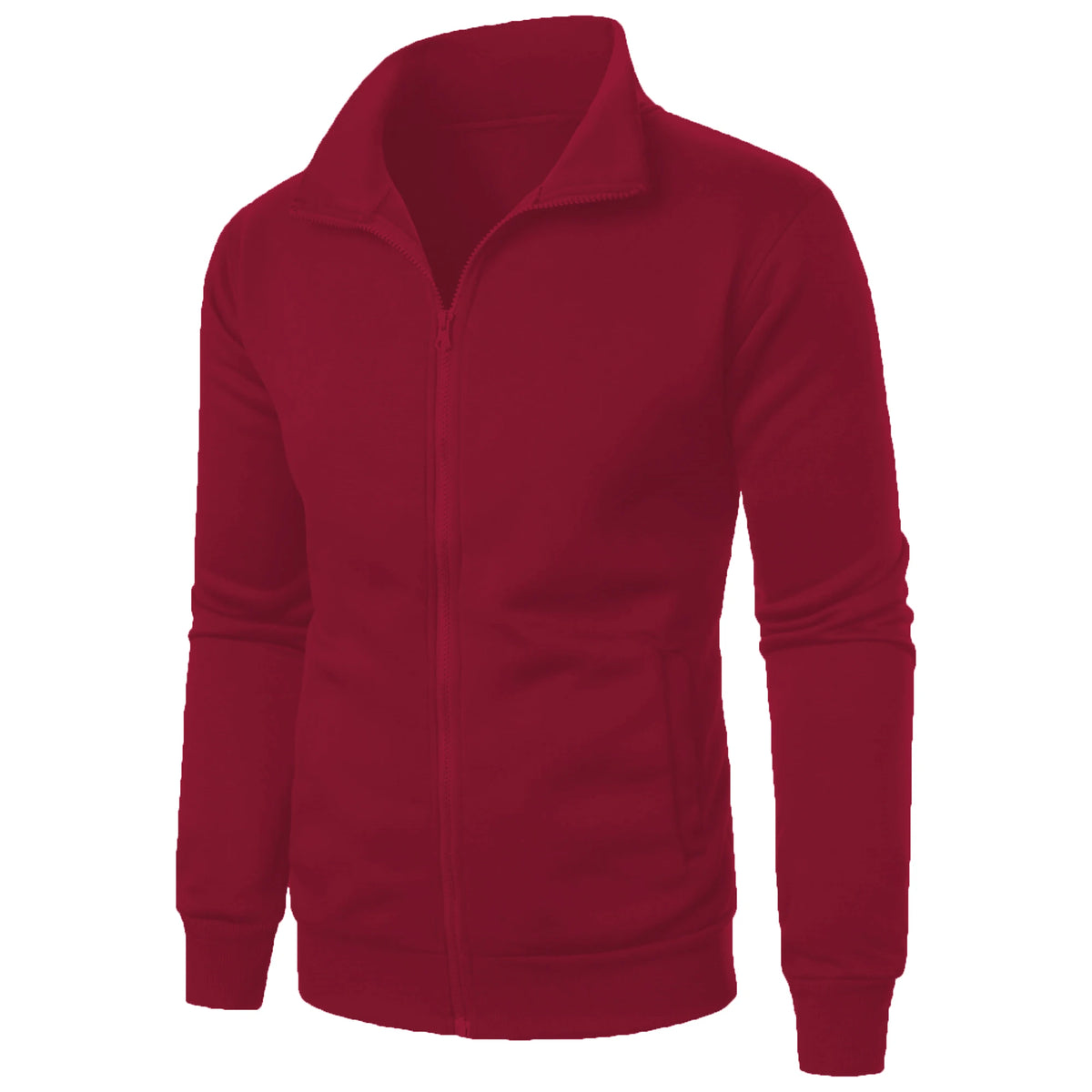 Men's casual sports zipper stand up collar jacket, men's solid color top