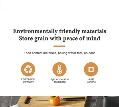 5/10kg Airtight Rice Storage Container with Measuring Cup – Moisture & Insect Proof Grain Dispenser