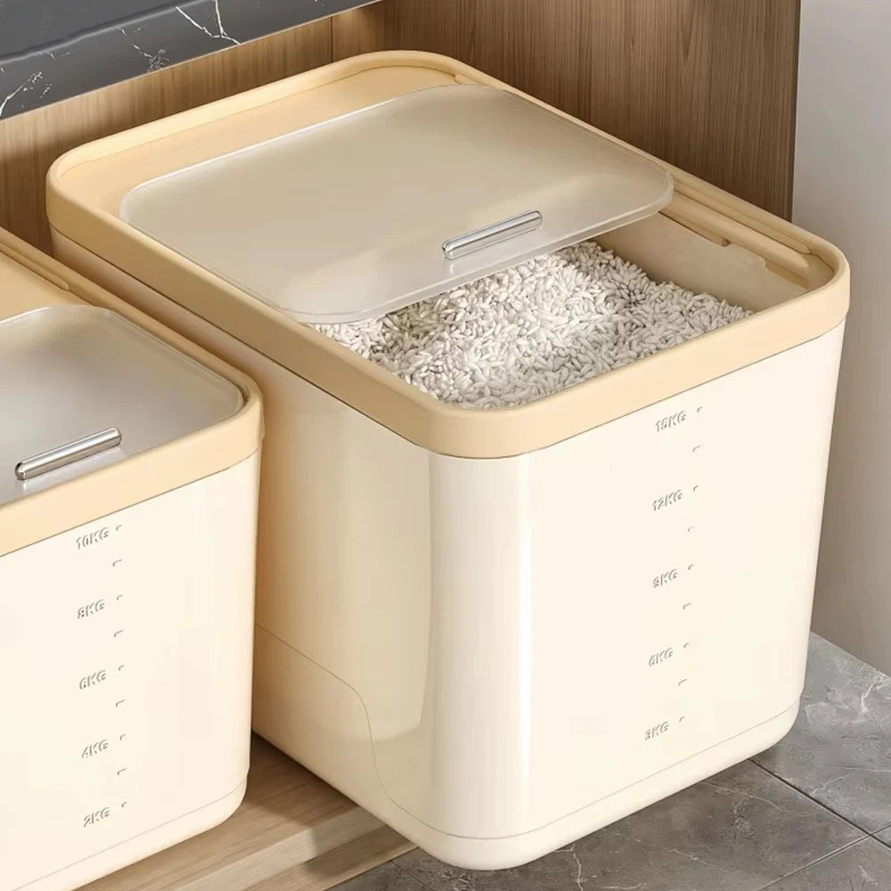 5/10/15kg Rice Storage Container with Airtight Lid – Moisture & Insect Proof Grain Box