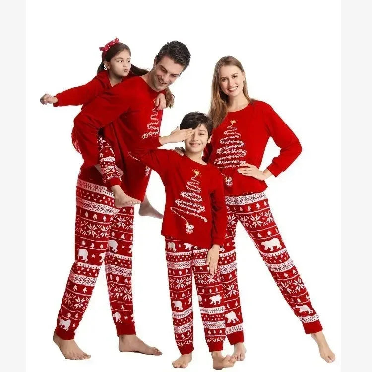 2025 New Family Christmas Pajamas Mom Dad Kids Matching Clothing Set Baby Romper Pjs Soft Loose 2 Pieces Suit Homewear Xmas Look