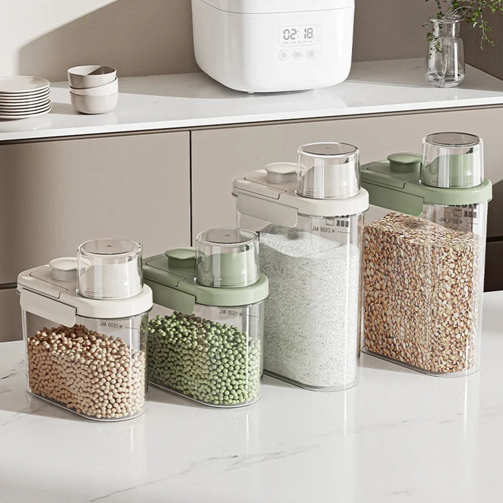 1600/2800ml Airtight Food Storage Container – Sealed Kitchen Canister for Flour, Rice & Grains