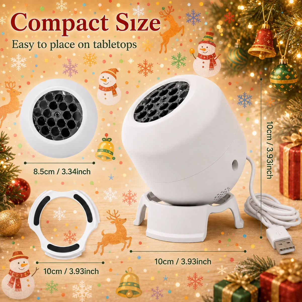 360° Rotating Starry Ocean Projection Night Light Dynamic Projector Decorative Lamp Ocean-Themed Projection Light Festival Gift