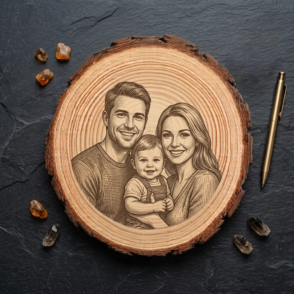 Custom Photo Round Wooden Plaques Personalized Family Portrait Gifts Unique Decorative Ornaments for Bedrooms Rooms Desks