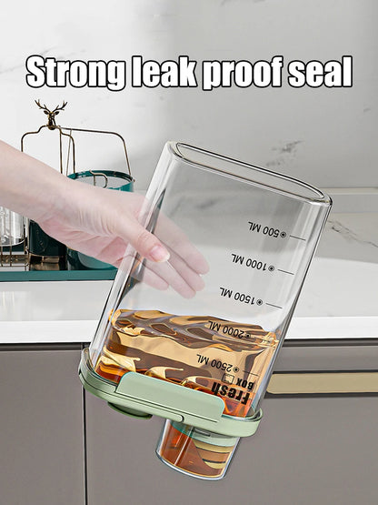 1600/2800ml Airtight Food Storage Container – Sealed Kitchen Canister for Flour, Rice & Grains
