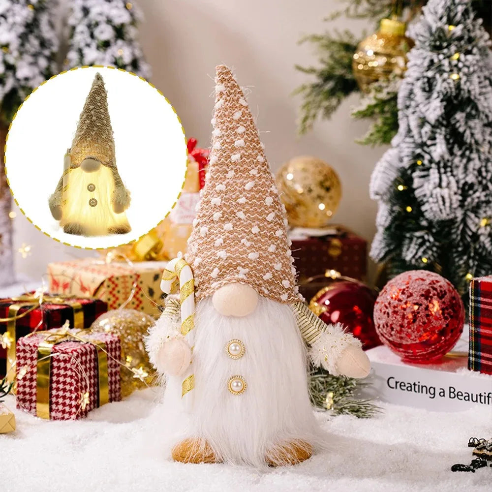 Glowing Gnome Christmas Faceless Doll 30cm Tree Decorations 2026 Night Light Xmas Gift Navidad 2027 New Year Home Decor
