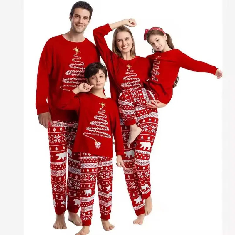 2025 New Family Christmas Pajamas Mom Dad Kids Matching Clothing Set Baby Romper Pjs Soft Loose 2 Pieces Suit Homewear Xmas Look