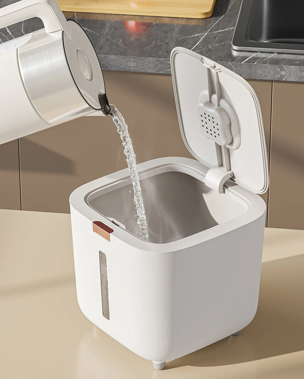 5/10kg Airtight Rice Storage Container with Measuring Cup – Moisture & Insect Proof Grain Dispenser