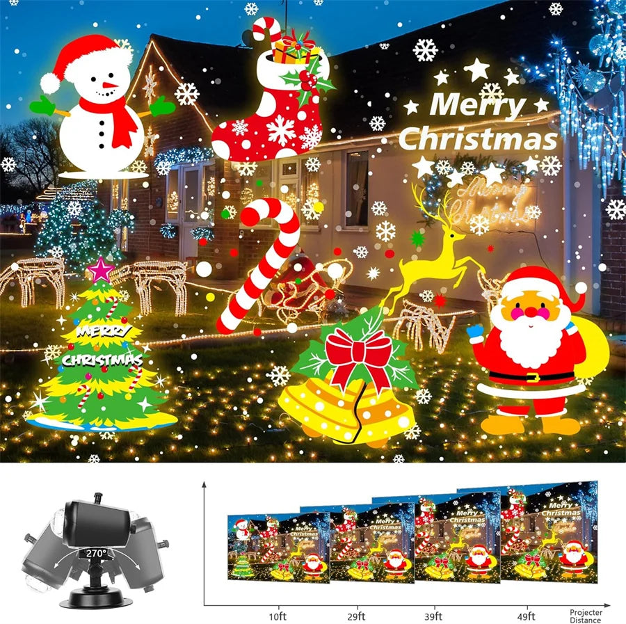 Ocean Wave Halloween Christmas Projector Light Outdoor 10 HD Holiday Slides Christmas Projectors Light Christmas Light Show