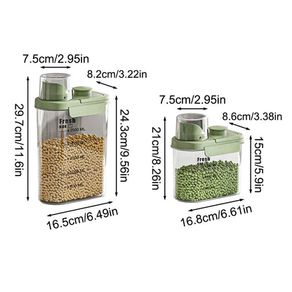1600/2800ml Airtight Food Storage Container – Sealed Kitchen Canister for Flour, Rice & Grains