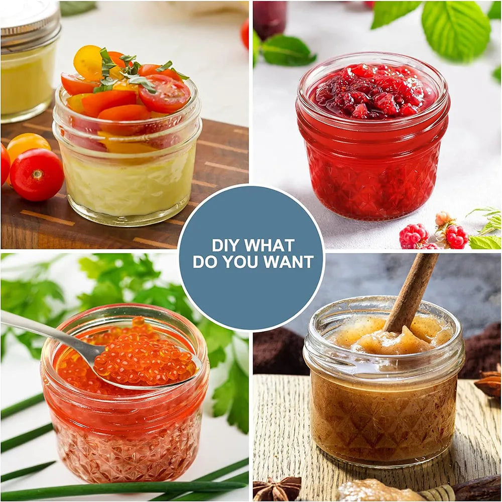 4oz (100ml) Mini Glass Mason Jars with Separable Lids