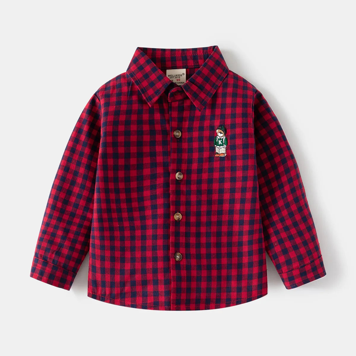 New Children's Clothes  Kids Shirts With Collar Boys' Cotton Long Sleeved Baby Clothing Casual Top Plaid Blouse for Boys 2-7Y