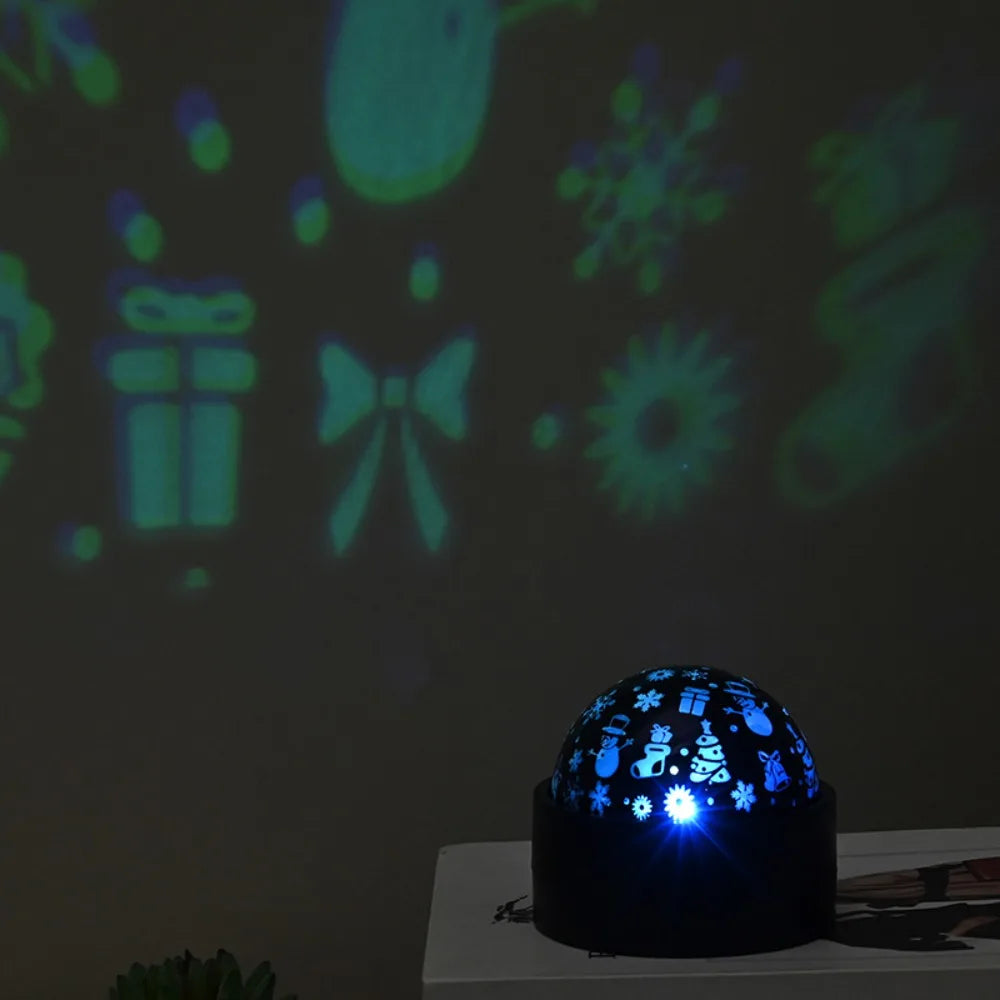 Color-changing Moon Galaxy Projector Light USB Plug-and-Play Christmas Tree RGB Projector Lamp Mini Flashing Light Effect