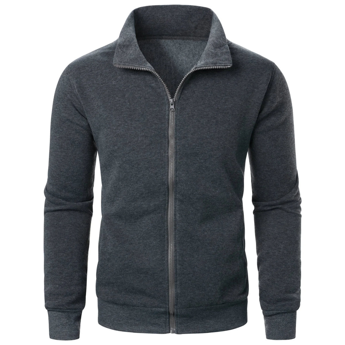 Men's casual sports zipper stand up collar jacket, men's solid color top