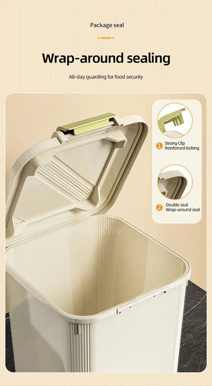 10kg Rice Storage Container with Airtight Lid – Grain Dispenser for Rice, Cereal & Pet Food