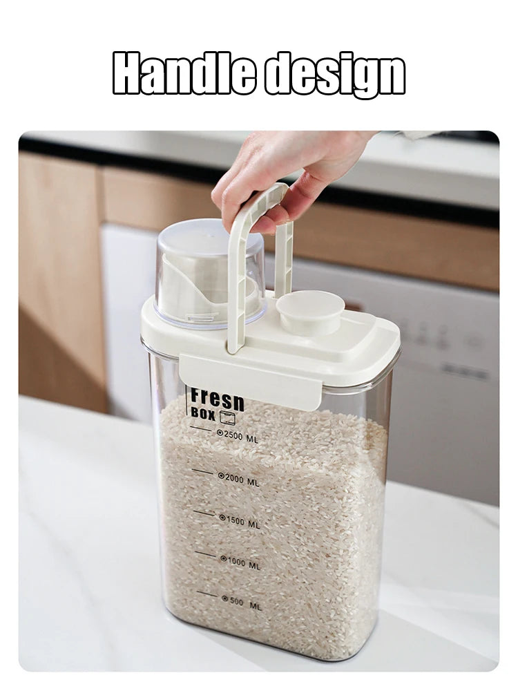 1600/2800ml Airtight Food Storage Container – Sealed Kitchen Canister for Flour, Rice & Grains