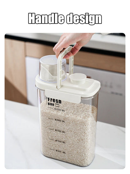 1600/2800ml Airtight Food Storage Container – Sealed Kitchen Canister for Flour, Rice & Grains