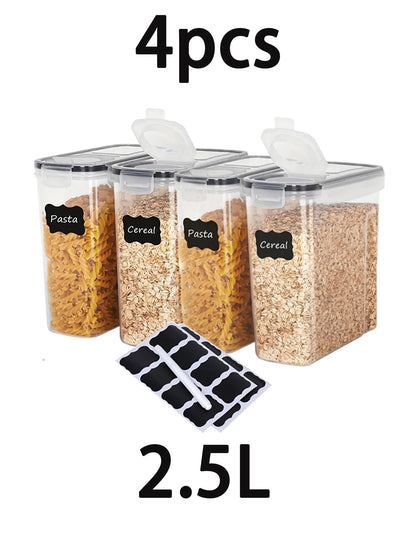 4-Piece 2.5L Airtight Food Storage Container Set with Lids – Pantry Organizer