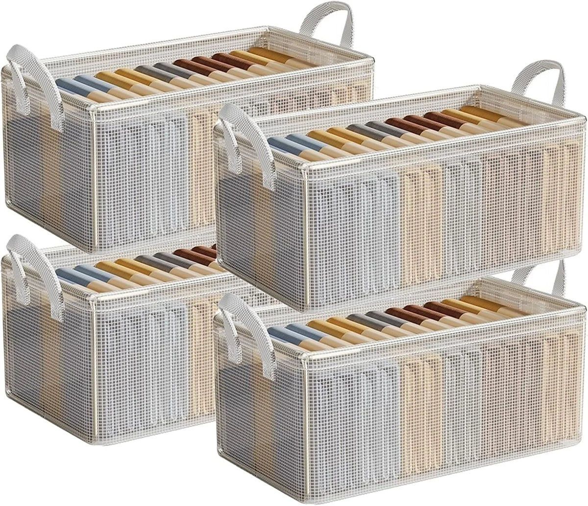 1 Pc Solid Steel Frame Transparent PVC Storage Box Waterproof Underwear Basket Suitable for Home Dormitory Daily Use