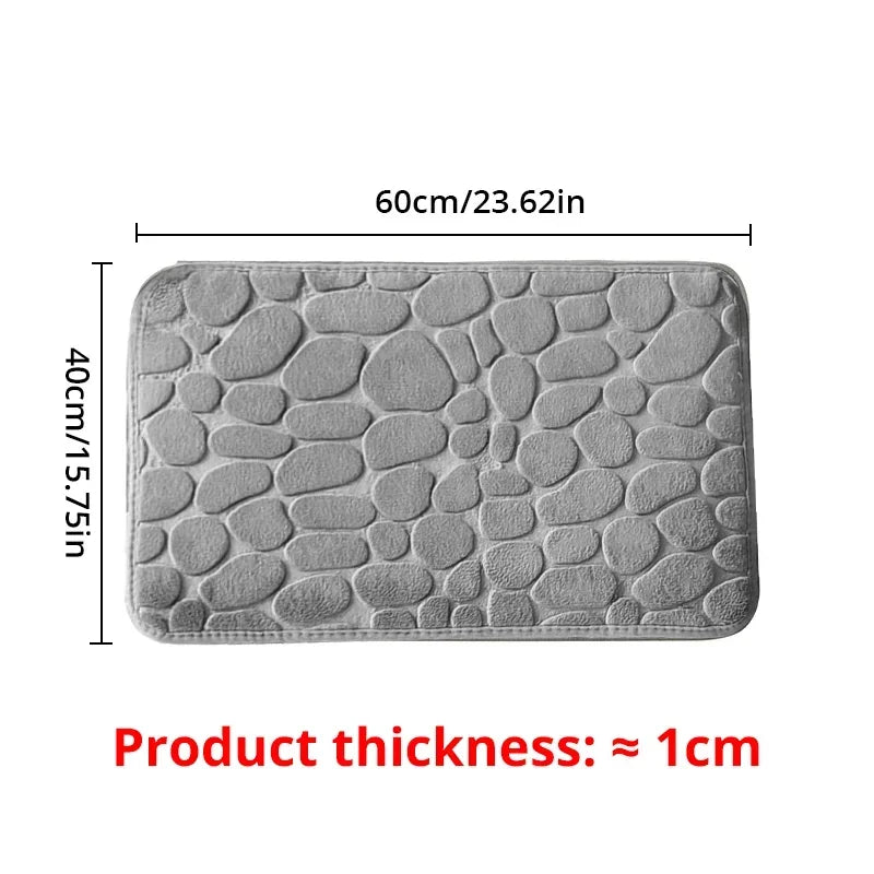 Memory Foam Bathroom Mat – Embossed Velvet Non-Slip Floor Rug for Bathroom & Living Room