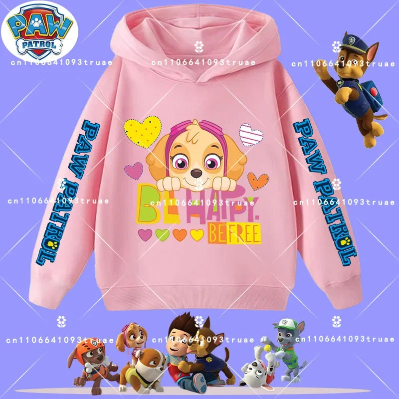 Spring and Autumn Long Sleeve Pullover Hooded Shirt for Girls Casual Top for Children Hooded Sweatshirt New PAW Patrol Boys'Shir