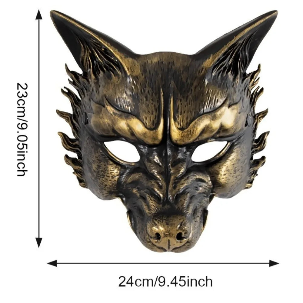 Creative Wolf Halloween Mask Half Face Foam Masquerade Mask Dress Up Props Animal Cosplay Mask Carnival