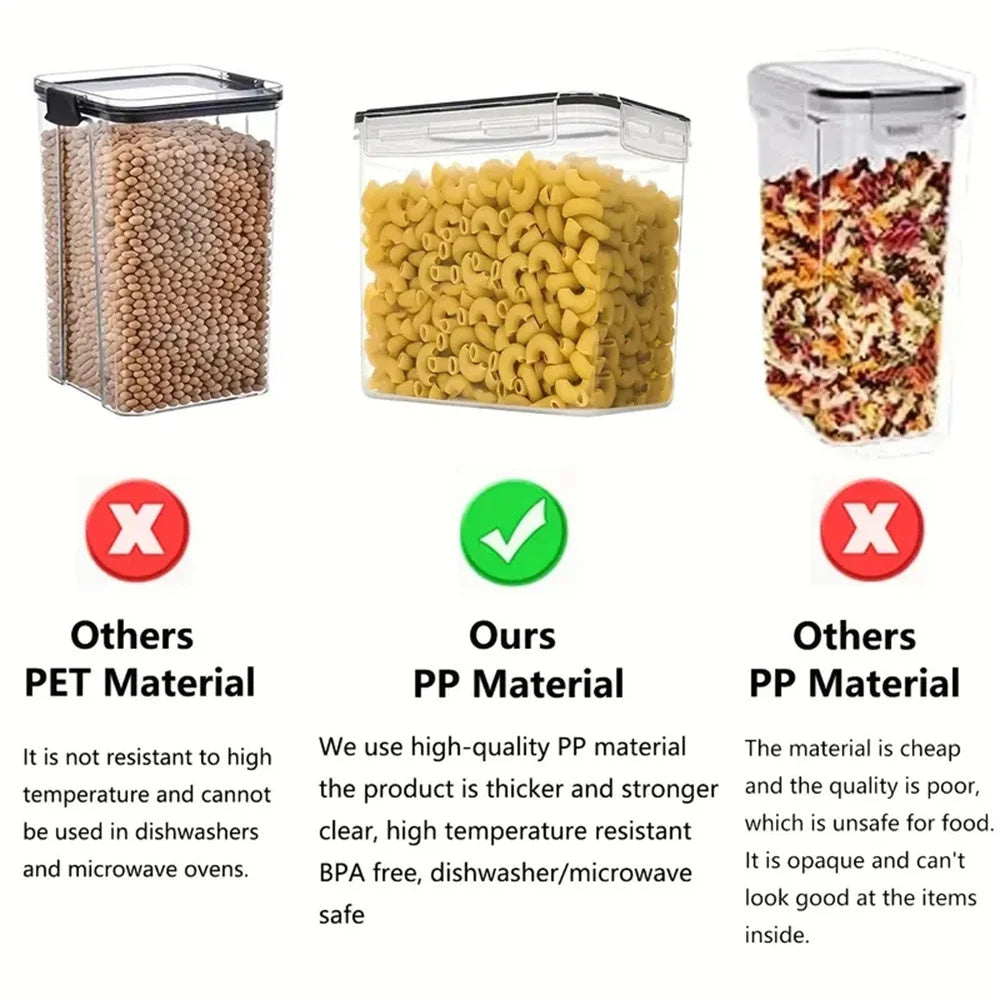 7-Piece Airtight Food Storage Container Set – BPA-Free Plastic Boxes with Labels & Marker