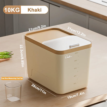 5/10/15kg Rice Storage Container with Airtight Lid – Moisture & Insect Proof Grain Box