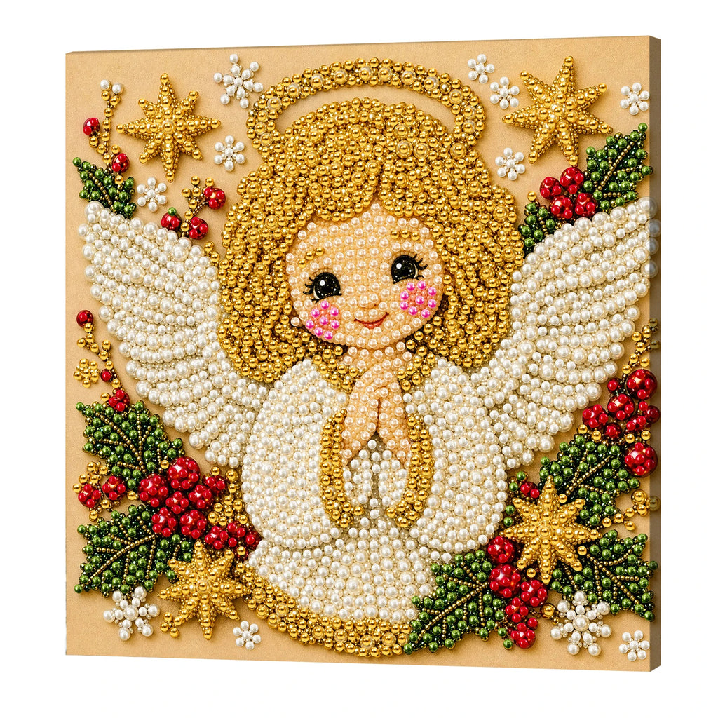 Christmas Pearl Painting DIY Kit with Frame 20x20cm Self-Adhesive Canvas 3D Bead Art Craft Adults