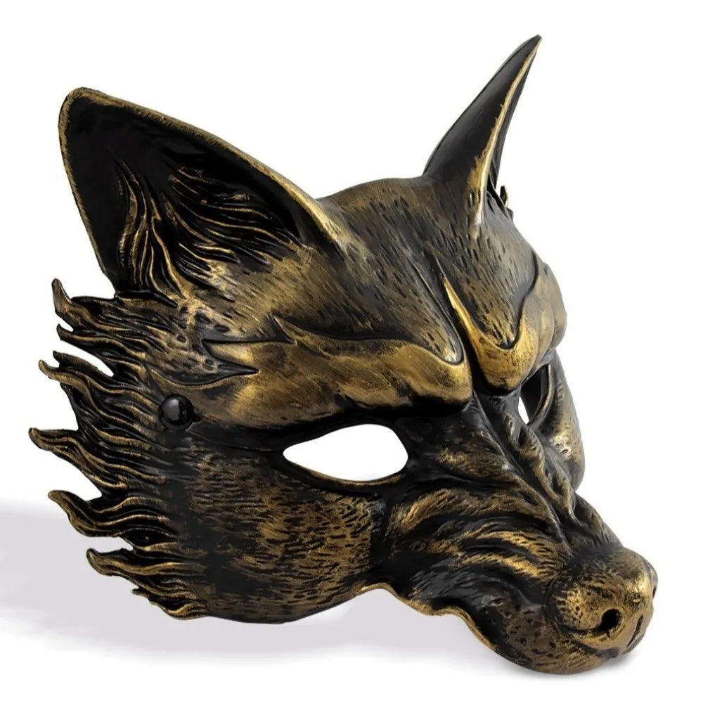 Creative Wolf Halloween Mask Half Face Foam Masquerade Mask Dress Up Props Animal Cosplay Mask Carnival