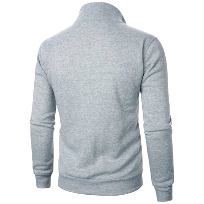 Men's casual sports zipper stand up collar jacket, men's solid color top