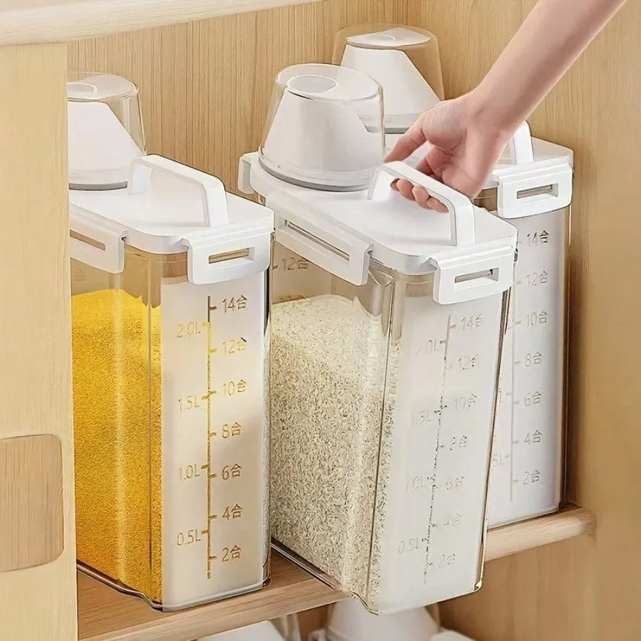 2.5L Airtight Food Storage Container with Lid – Moisture-Proof Box for Rice, Flour, Grains & Nuts