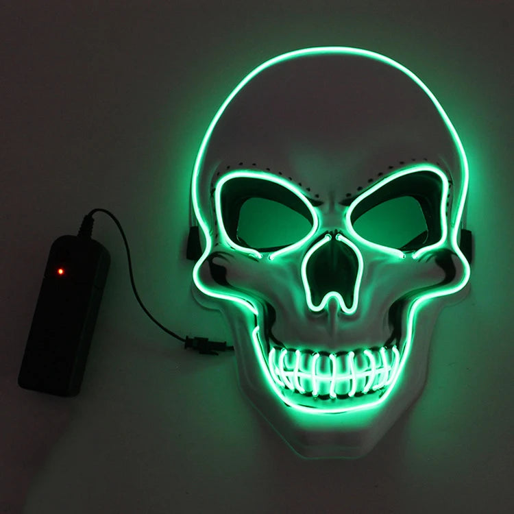 Halloween Horror Skull Mask LED Cold Light Mask LED Halloween Mask Cosplay Mask Halloween Party Decoration Luminous Skull Masks