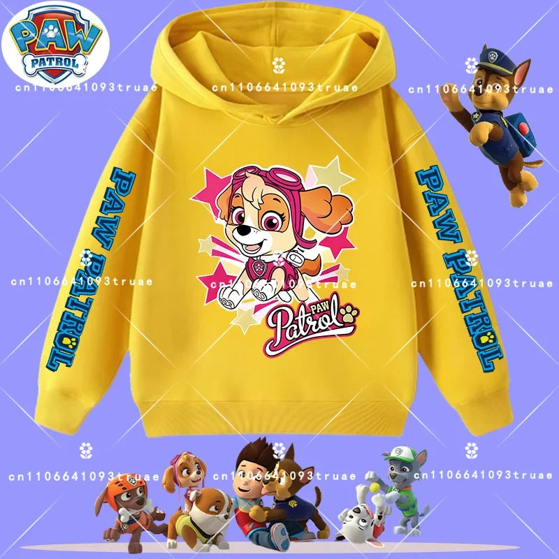 Spring and Autumn Long Sleeve Pullover Hooded Shirt for Girls Casual Top for Children Hooded Sweatshirt New PAW Patrol Boys'Shir