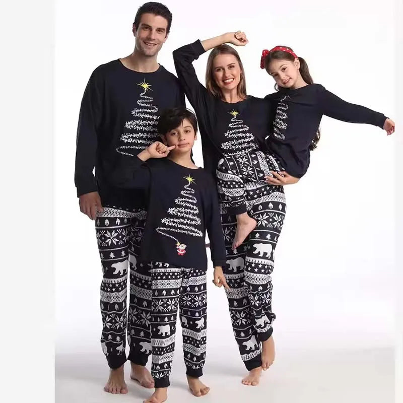 2025 New Family Christmas Pajamas Mom Dad Kids Matching Clothing Set Baby Romper Pjs Soft Loose 2 Pieces Suit Homewear Xmas Look