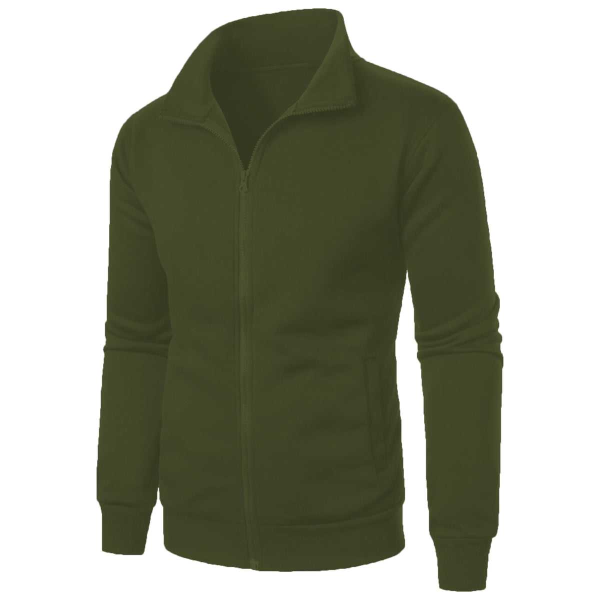 Men's casual sports zipper stand up collar jacket, men's solid color top
