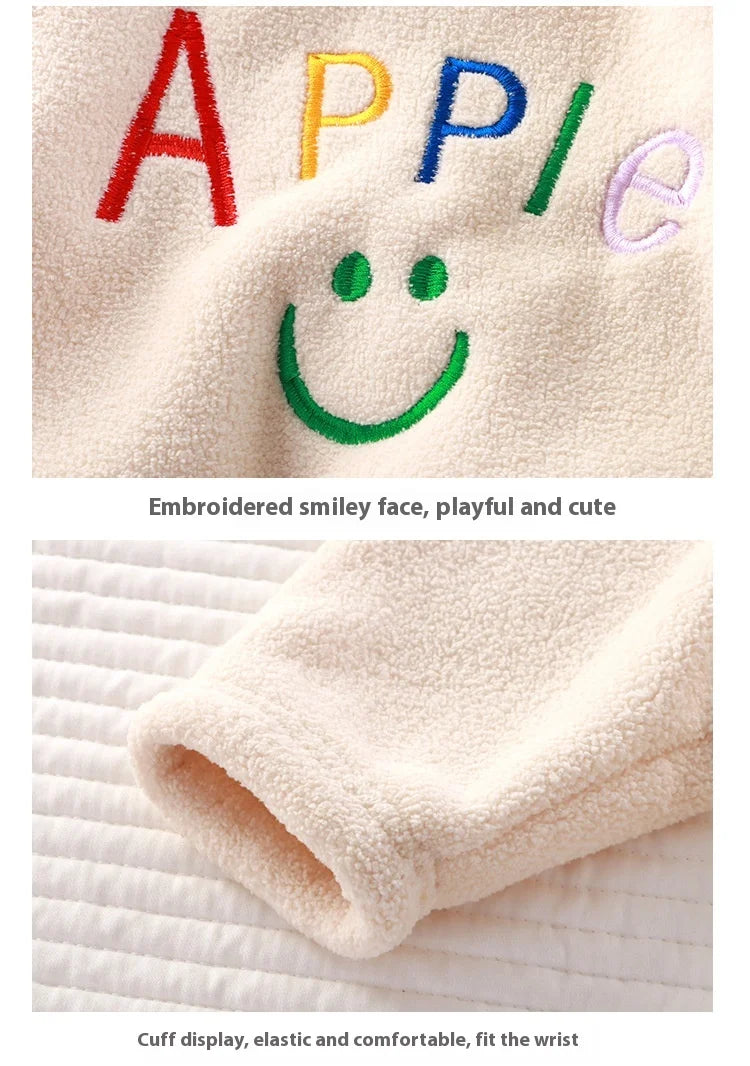 2Pcs/set children's winter warm pajamas padded thickened round neck long sleeve long pants boys girls home clothing winter pajam