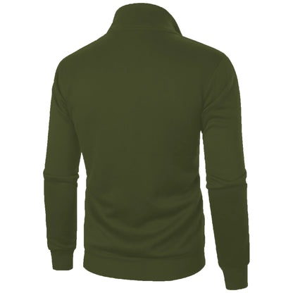 Men's casual sports zipper stand up collar jacket, men's solid color top