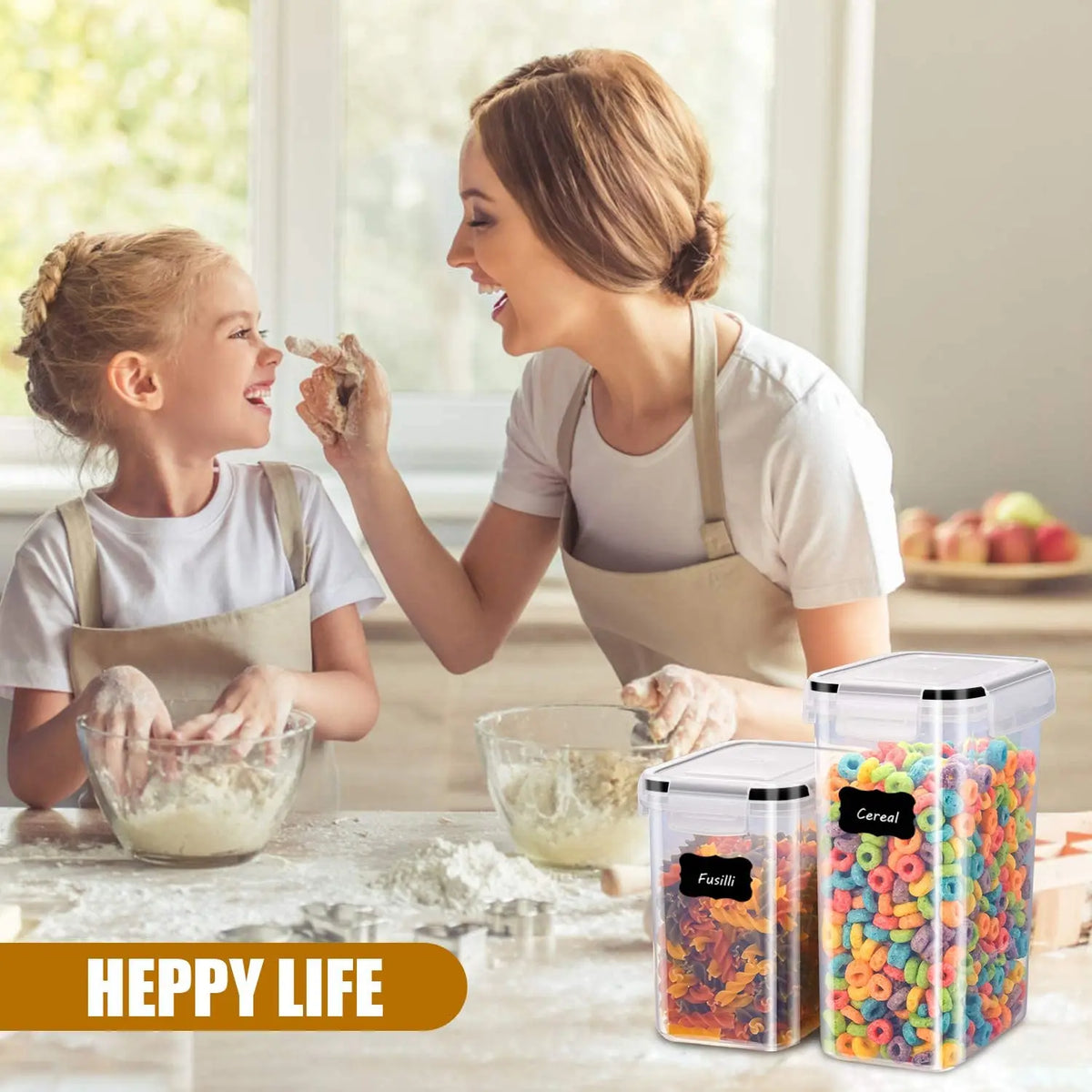 7-Piece Airtight Food Storage Container Set – BPA-Free Plastic Boxes with Labels & Marker