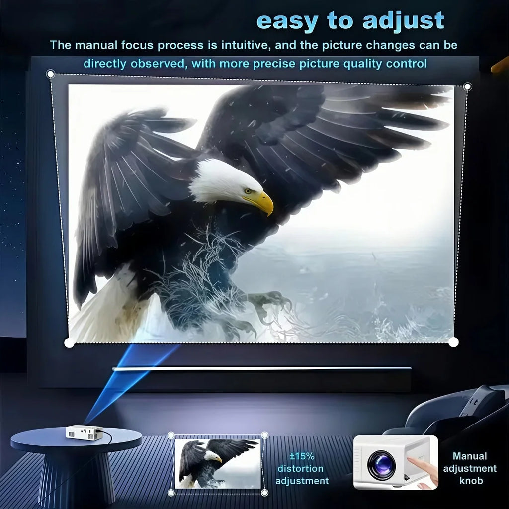 XNANO Q1 Portable Mini Projector, USB Wired Connection, AI Noise Reduction, 100-Inch Screen, Manual Focus, Keystone Correction, Low Latency, HD Home Theater, Gaming, Outdoor Movie Projector for the Bedroom, Travel, and Campin