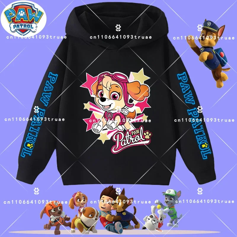 Spring and Autumn Long Sleeve Pullover Hooded Shirt for Girls Casual Top for Children Hooded Sweatshirt New PAW Patrol Boys'Shir