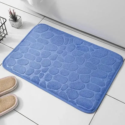 Memory Foam Bathroom Mat – Embossed Velvet Non-Slip Floor Rug for Bathroom & Living Room